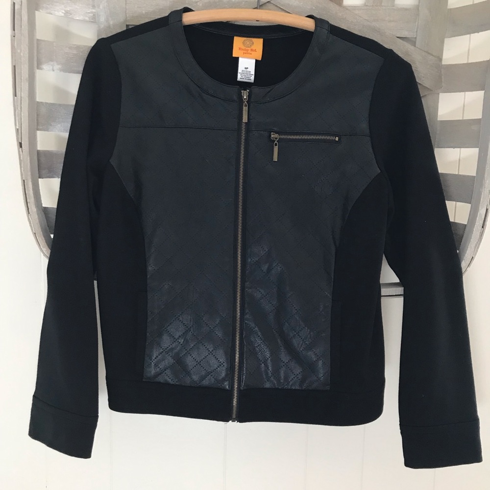 • Ruby Road black faux leather jacket •